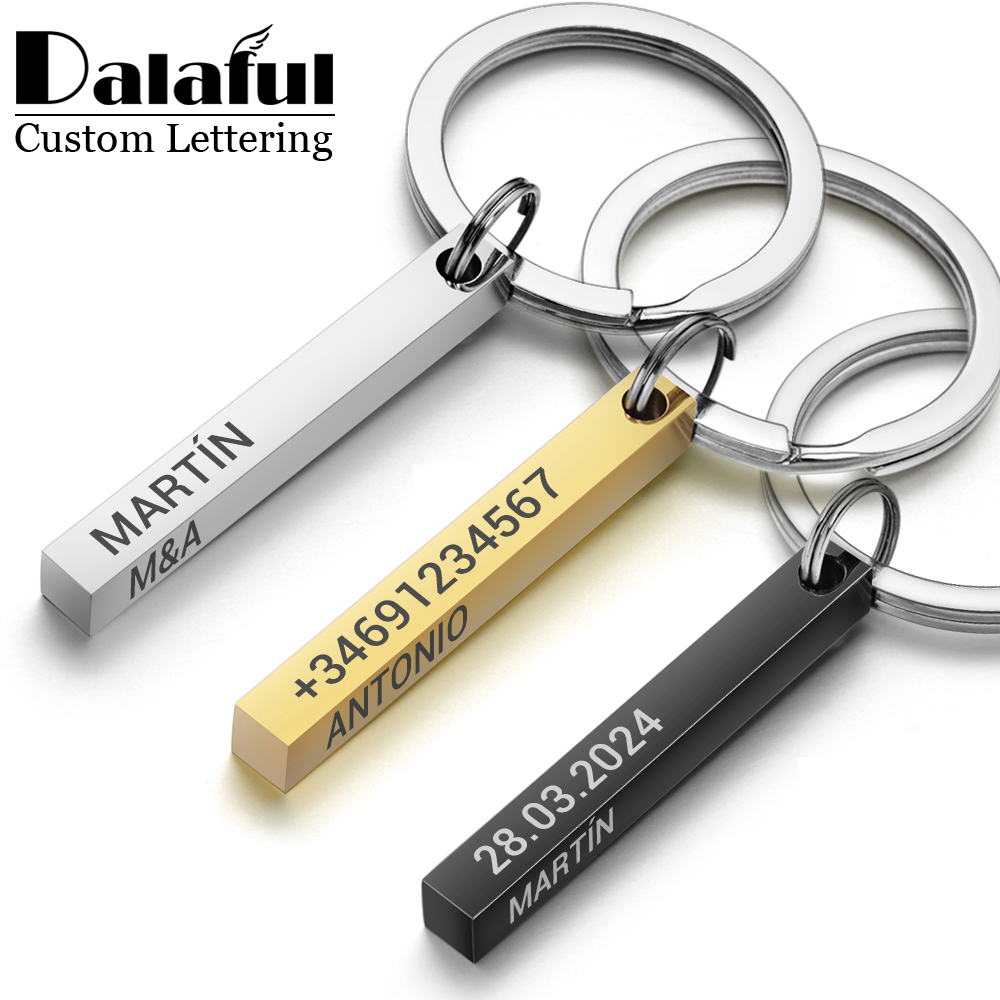 Initial Ring Custom - Gantungan kunci personalisasi baja tahan karat