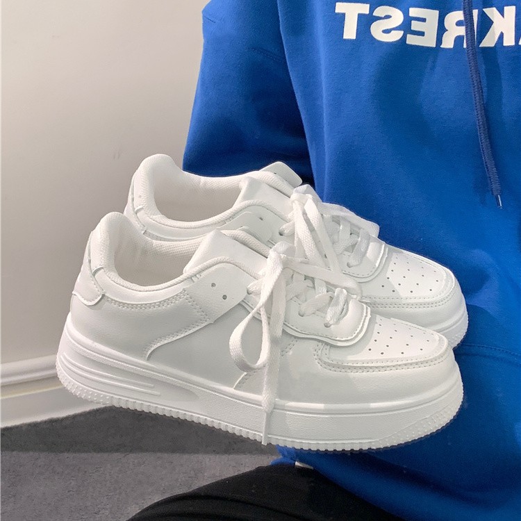 Vans Shoes Old Skool - Sepatu Sneakers Putih Platform Wanita Ringan