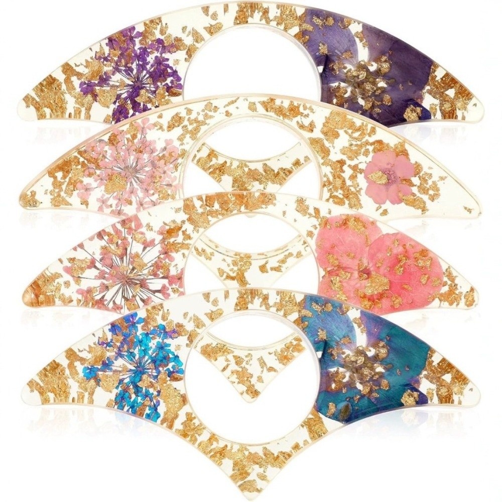 4 Buah Penjepit Buku Resin Bun - Dried Flower Bookmark ulasan dan harga