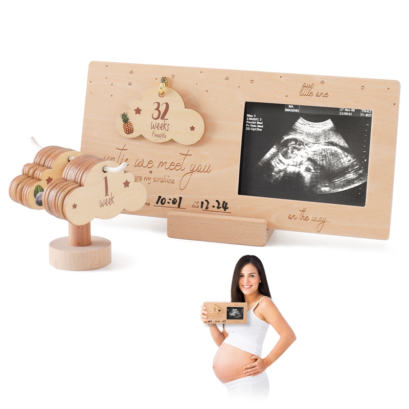 Sonogram gambar bingkai bayi U - Engraved Wood Frame ulasan dan harga