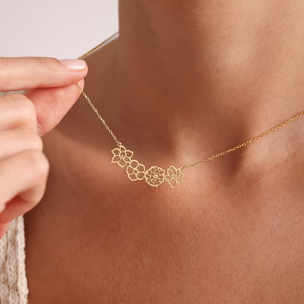 Kalung Bunga Kelahiran Kustom  - Birth Flower Necklace ulasan dan harga