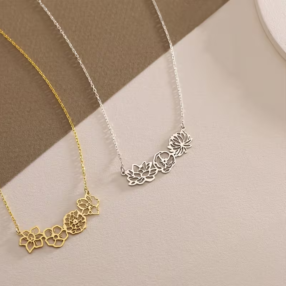 Kalung Bunga Kelahiran Kustom  - Birth Flower Necklace ulasan dan harga