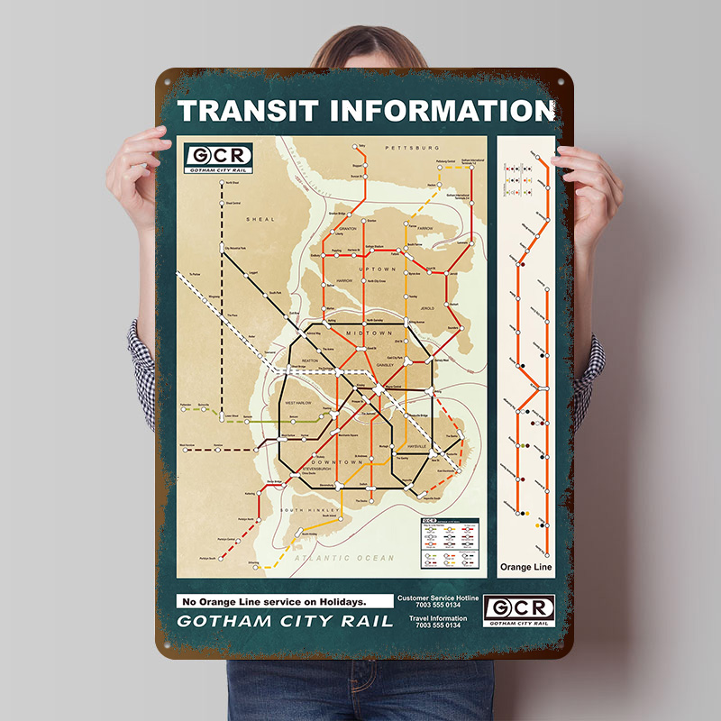 Poster Cetak Peta Kota Gotham  - Custom Map Poster ulasan dan harga